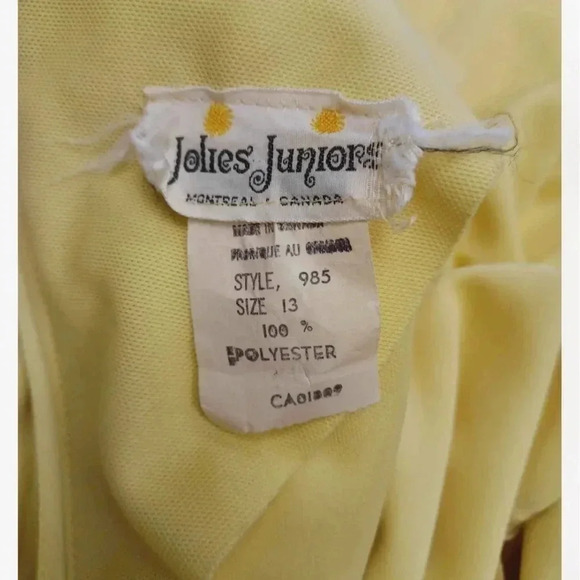 Jolies Junior Yellow & Green Vintage  Maxi Dress Size 13 - Picture 8 of 8